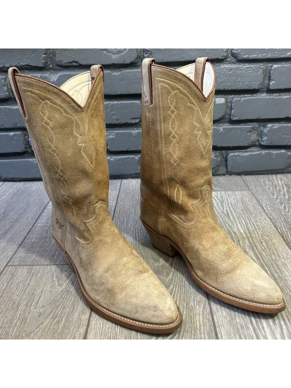 Acme Dingo Vintage Suede Western Cowboy Boots Mens 9 EW